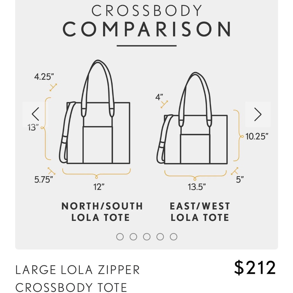 Portland leather north / south Lola Crossbody bag w/zipper  - color, nutmeg - Picture 7 of 16